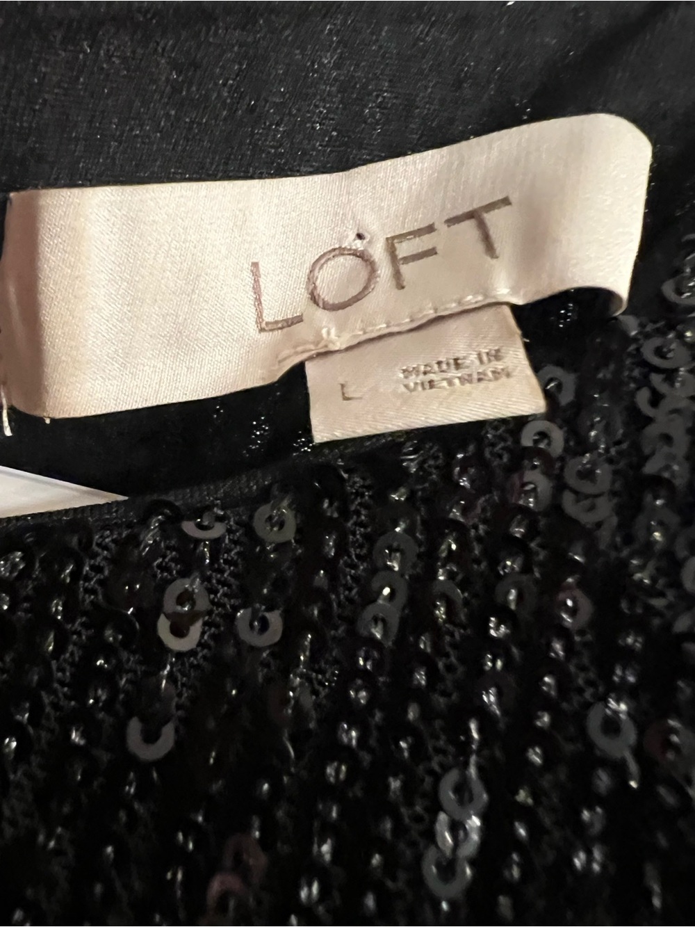 LOFT Black Sequin Twist-Hem Crop Top - Picture 4 of 9